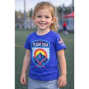 Beijing Team USA T-Shirt Kids 3T Olympics Graphic Blue New NWT